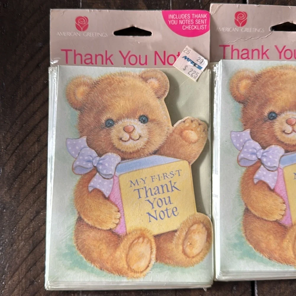 3 packages of vintage American Greetings baby thank you cards.